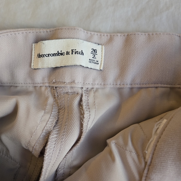 Abercrombie & Fitch Sloan High Rise Tailored Wide Leg pant sz 26 2 L light taupe - Picture 4 of 10